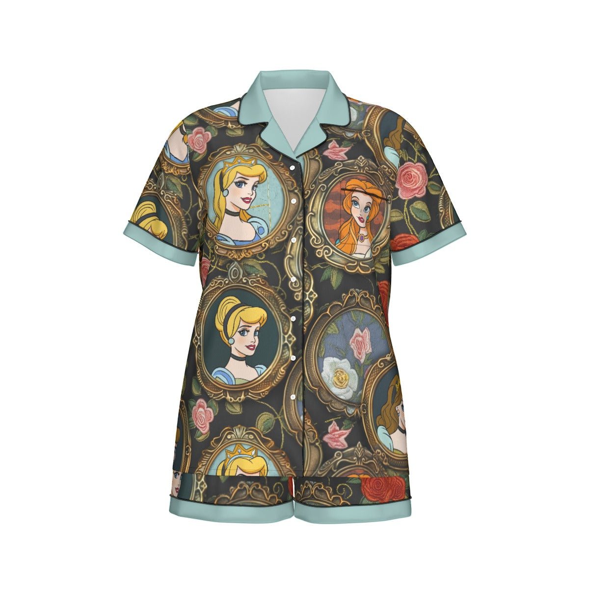 Inspired Portraits Women's Imitation Silk short sleeve Pajama Set Wrong Lever Clothing