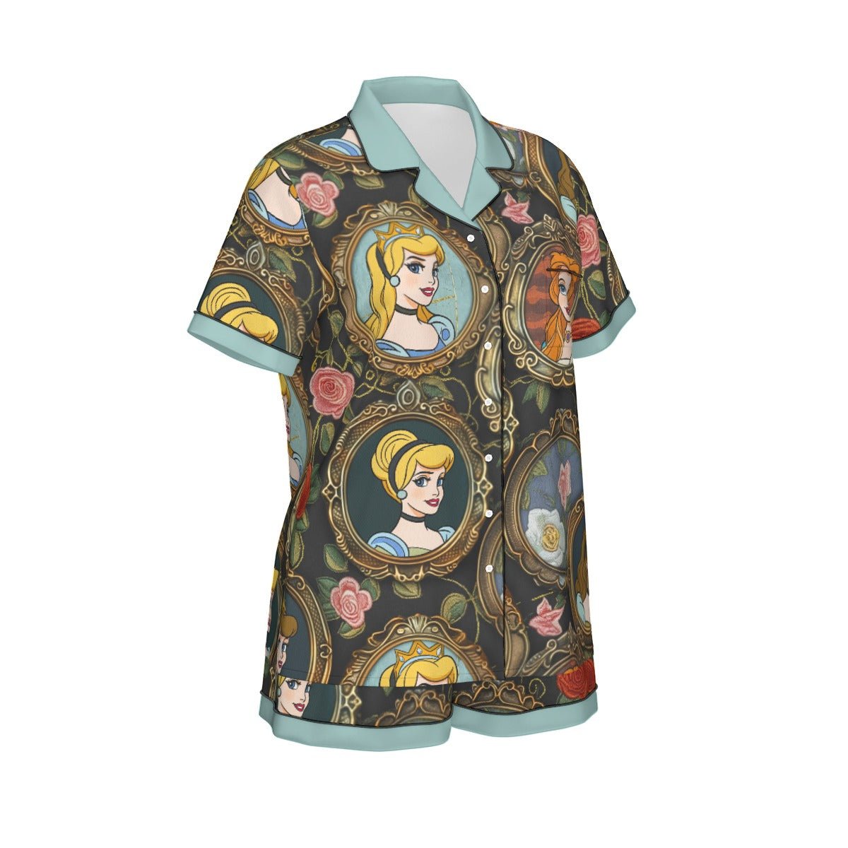 Inspired Portraits Women's Imitation Silk short sleeve Pajama Set Wrong Lever Clothing