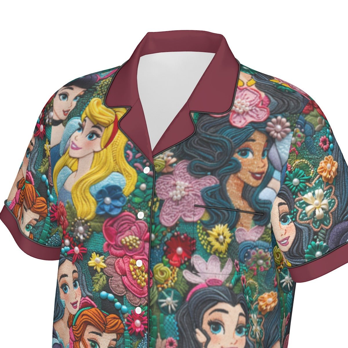 Inspired Princesses Women's Imitation Silk Pajama Set With Short Sleeves Wrong Lever Clothing