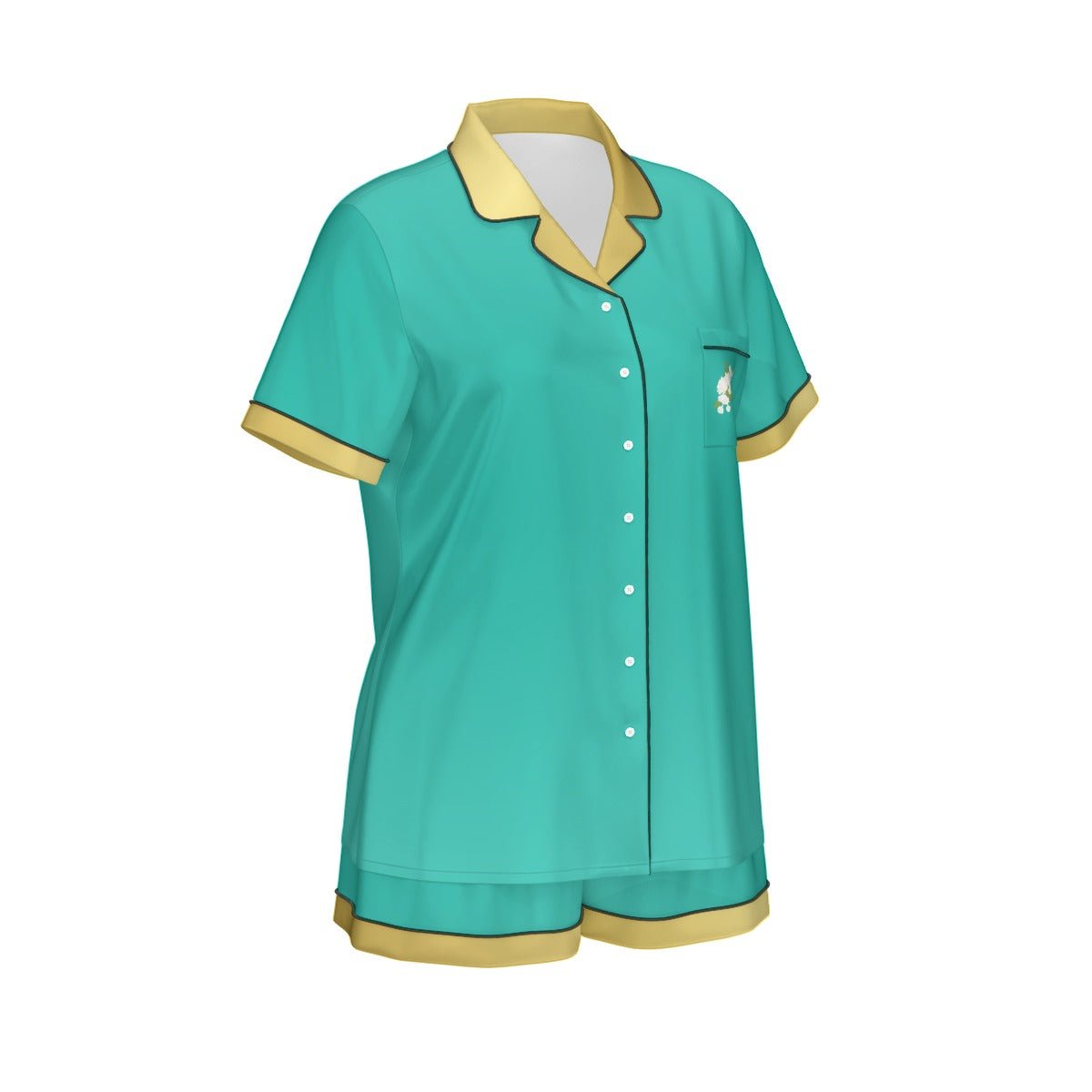 Jasmine Women's Imitation Silk Short Sleeve Pajama Set adult disney princessdisney boundingpajamasWrong Lever Clothing
