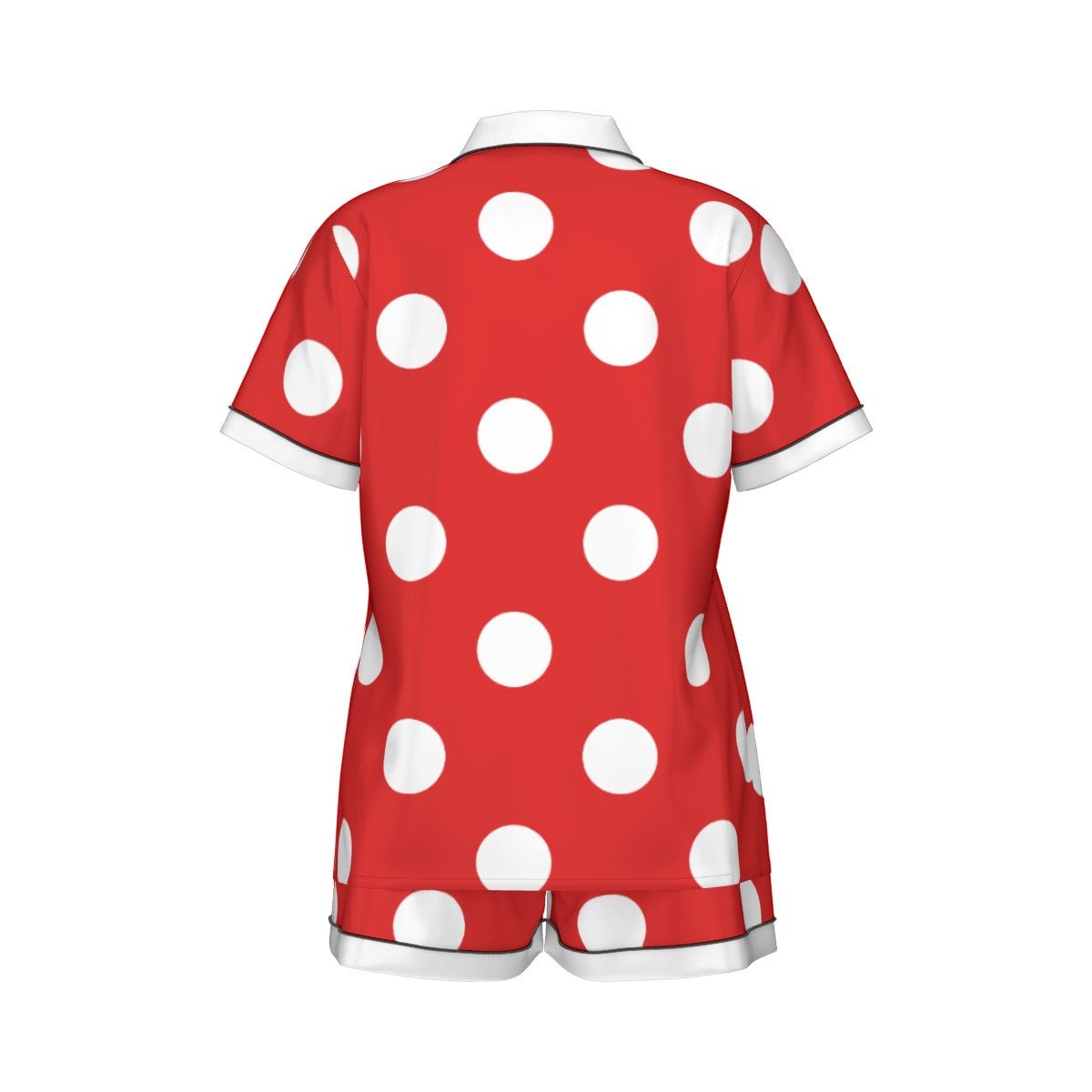 Lady Mouse Women's Imitation Silk Short Sleeve Pajama Set Wrong Lever Clothing