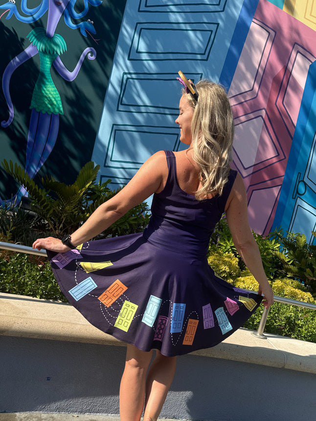 Monster's Laugh Floor Skater Dress 100 years of wonderdisney costumeSkater DressWrong Lever Clothing