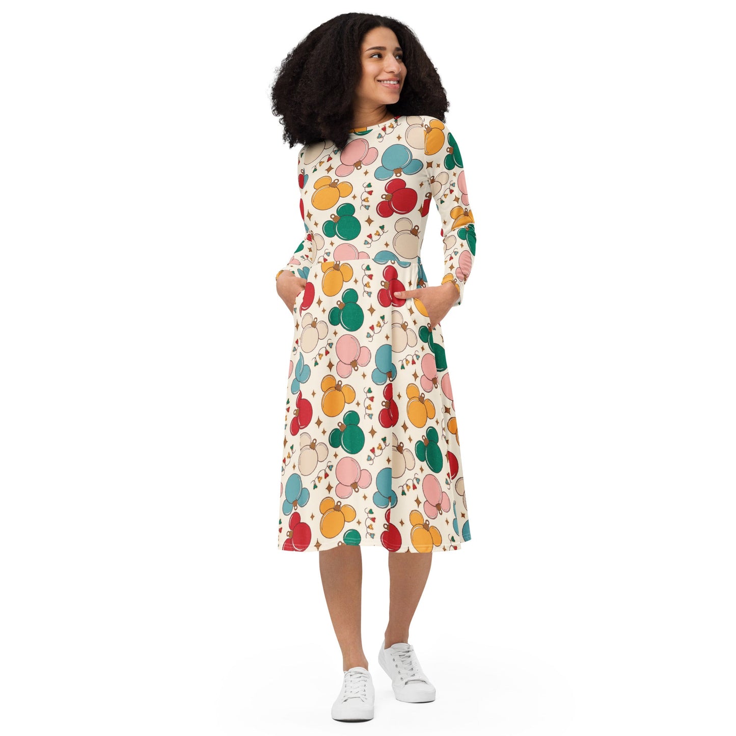 Mouse Ornament long sleeve midi dress christmas clothingchristmas dressWrong Lever Clothing