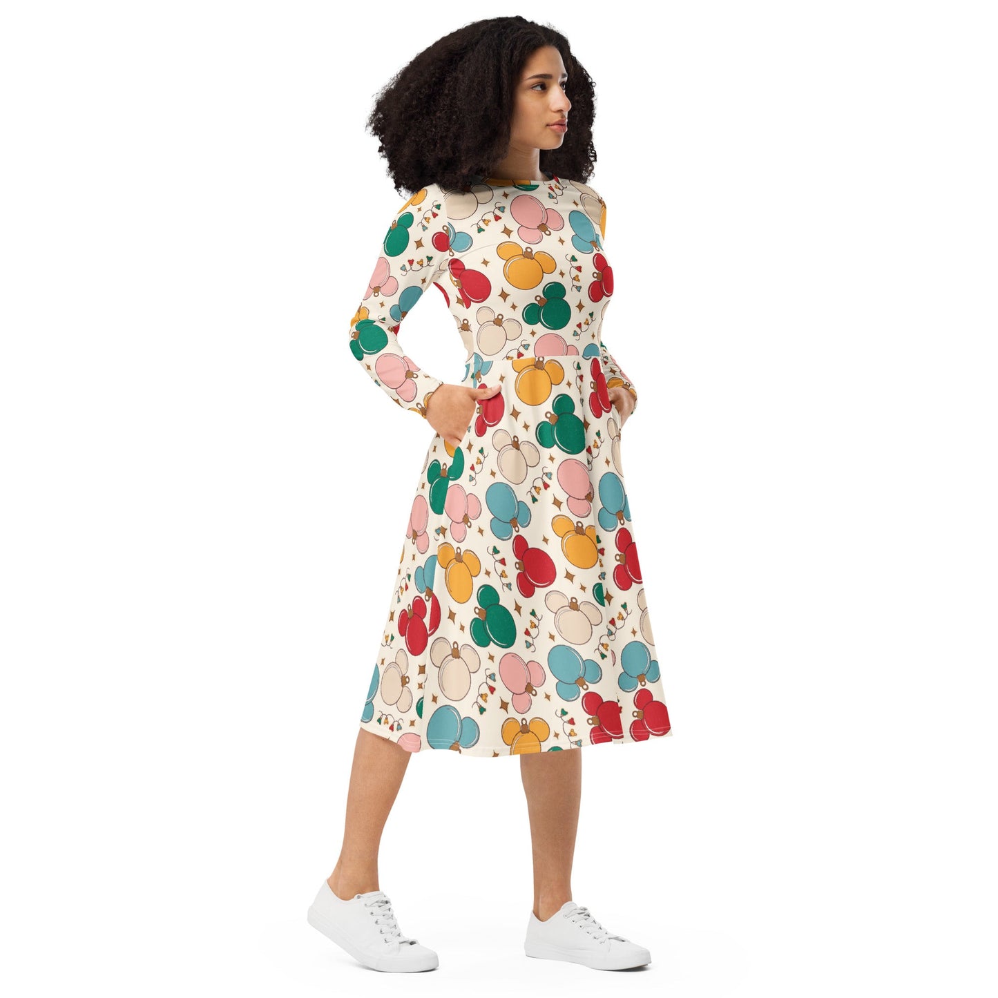Mouse Ornament long sleeve midi dress christmas clothingchristmas dressWrong Lever Clothing