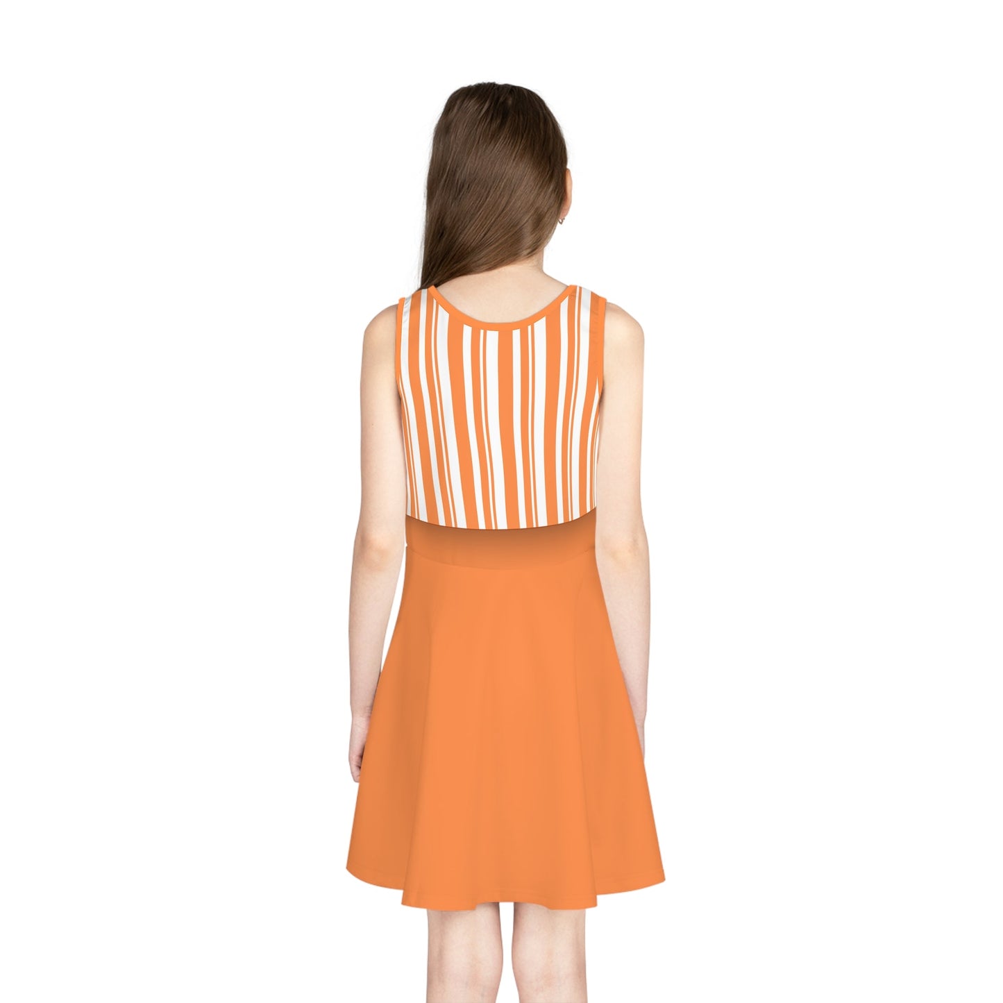 Orange Dapper Day Main St Magic Inspired Girl's Skater Dress - Bounding Main St USA Style adult disney halloweenadult halloweenAll Over PrintsWrong Lever Clothing