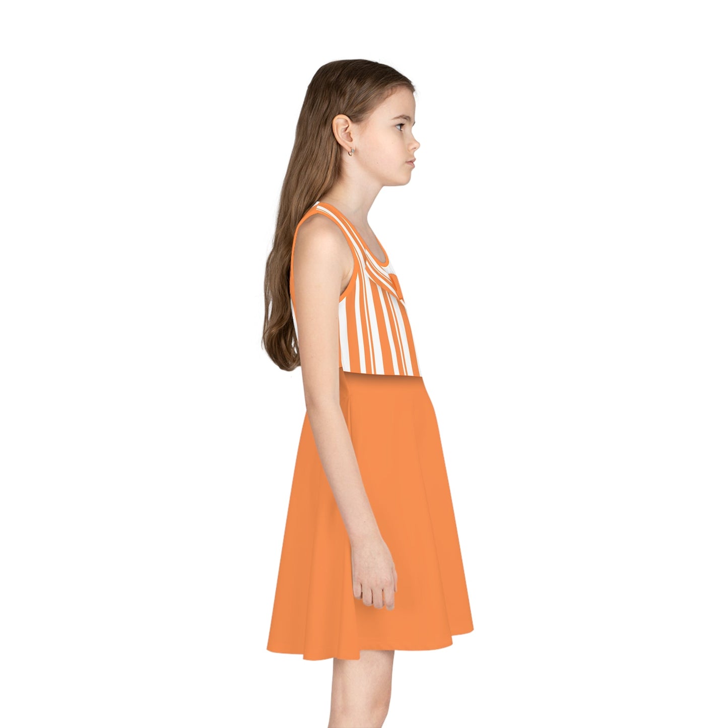Orange Dapper Day Main St Magic Inspired Girl's Skater Dress - Bounding Main St USA Style adult disney halloweenadult halloweenAll Over PrintsWrong Lever Clothing