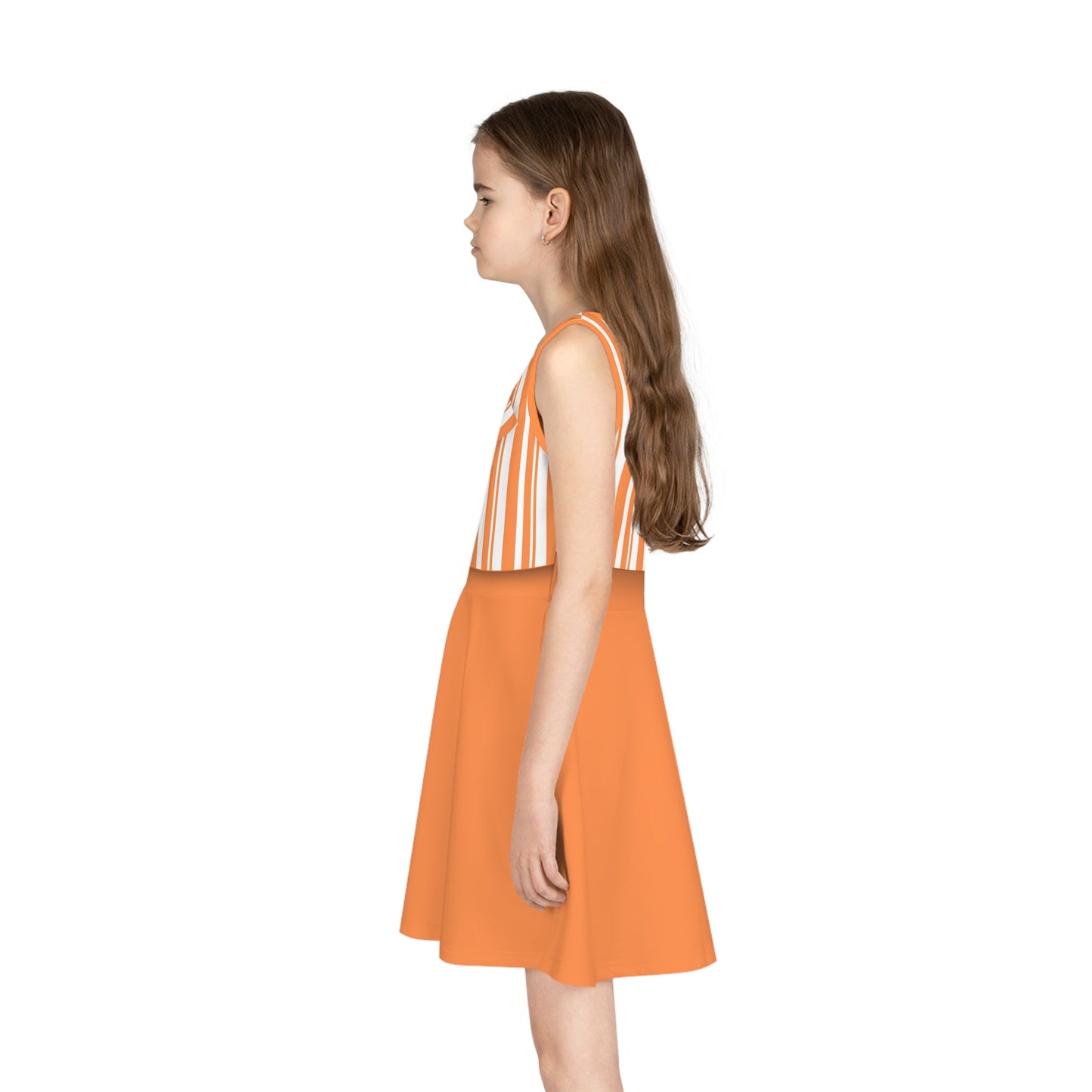 Orange Dapper Day Main St Magic Inspired Girl's Skater Dress - Bounding Main St USA Style adult disney halloweenadult halloweenAll Over PrintsWrong Lever Clothing