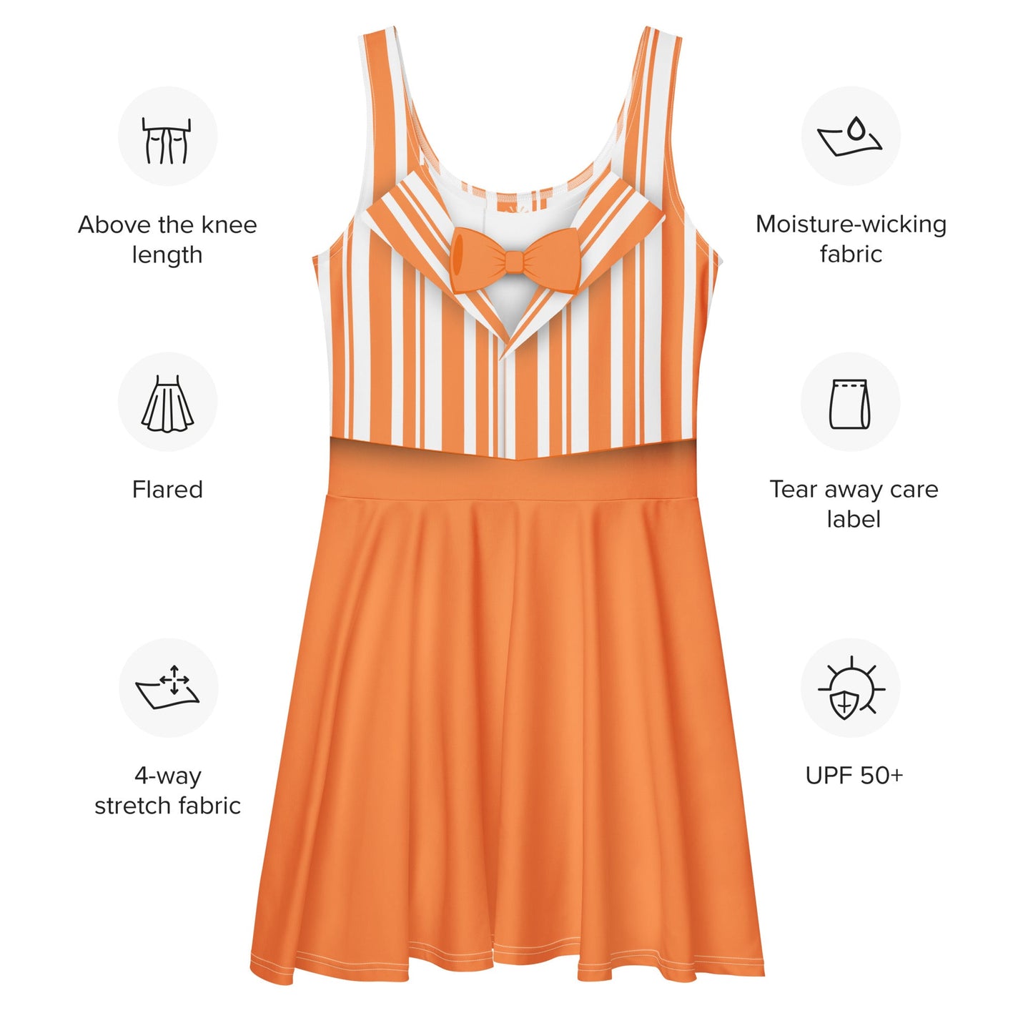 Orange Dapper Day Main Street Magic Inspired Skater Dress - Bounding Main St USA style dapper dandapper dan dressWrong Lever Clothing