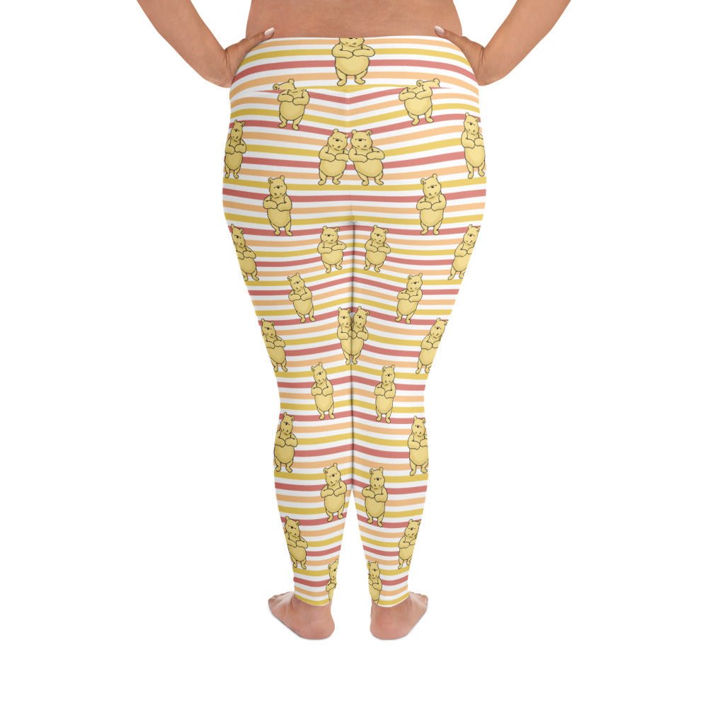 Pooh Stripes Plus Size Leggings adult disneyadult disney clothingWrong Lever Clothing