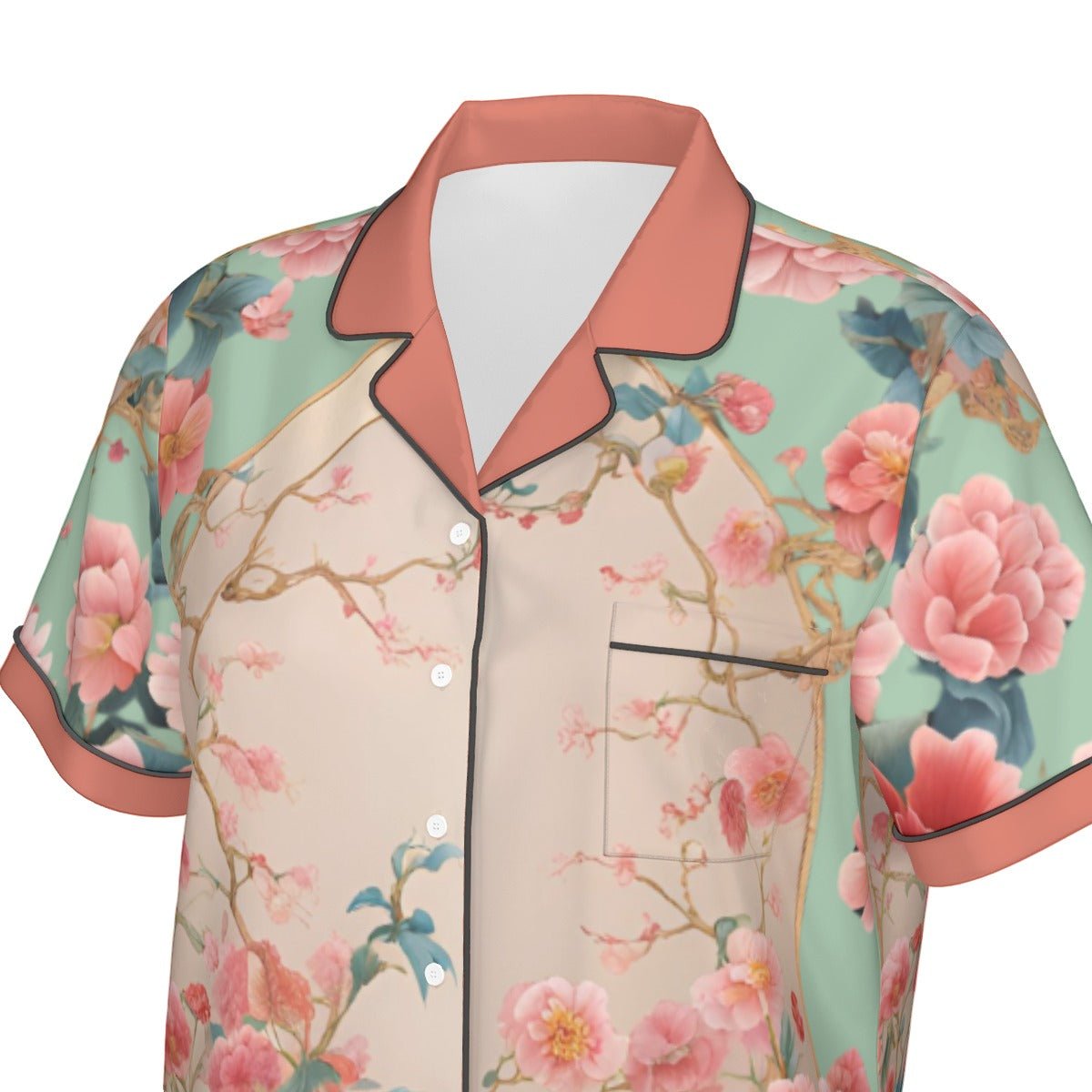 Proud Daughter Women's Imitation Silk Short Sleeve Pajama Set Wrong Lever Clothing