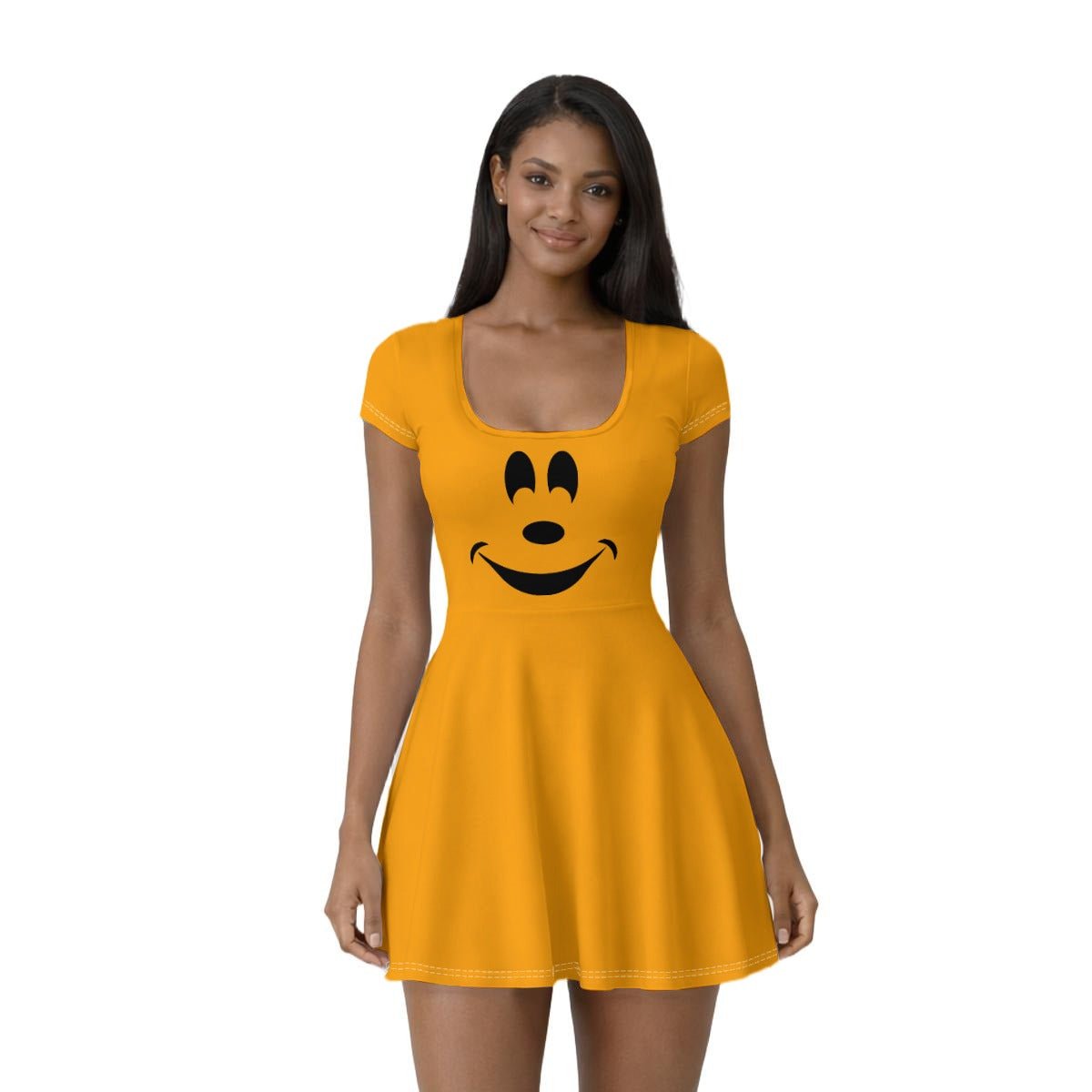 Pumpkin Party Skater Dress with Built-In Shorts | Halloween Dress for Women