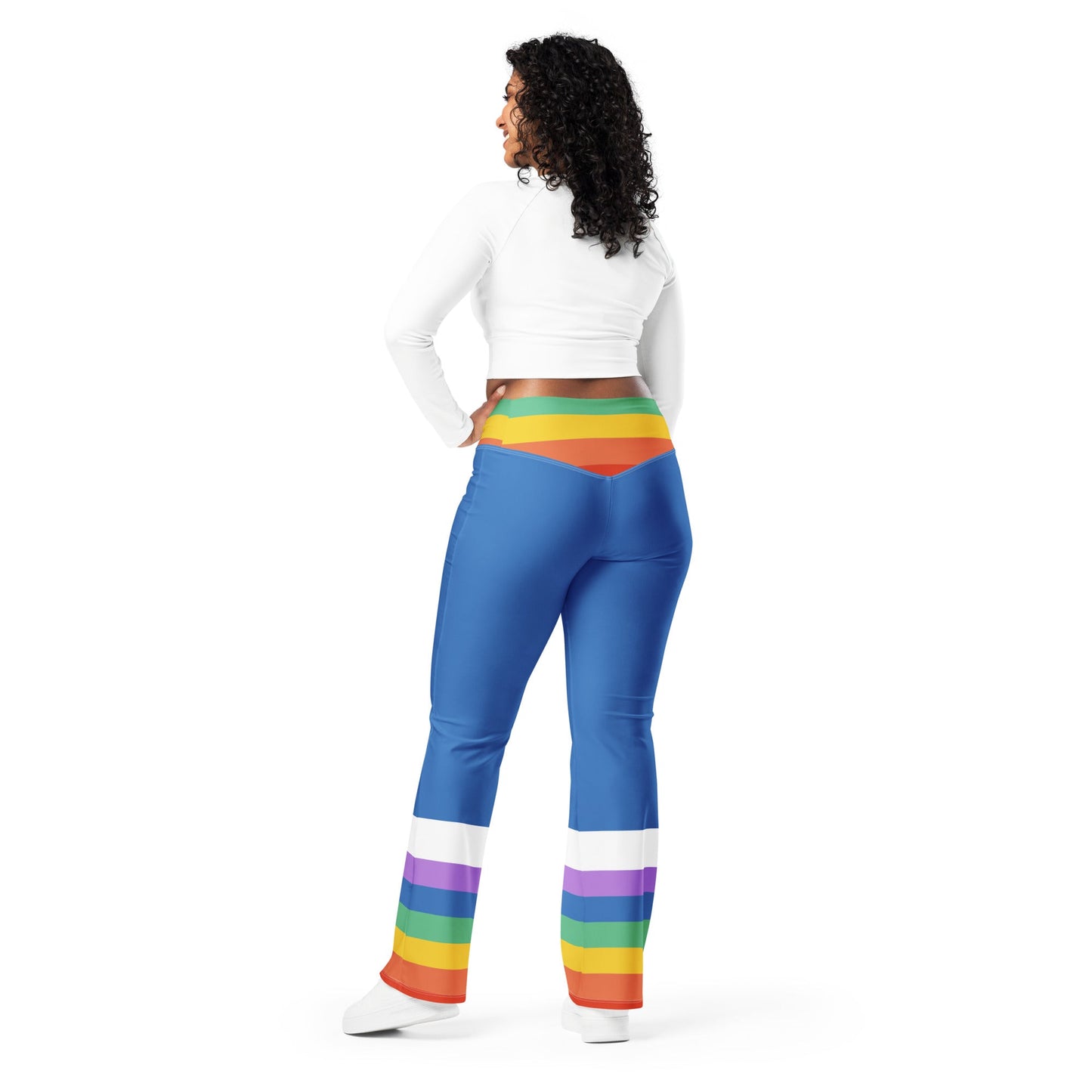Rainbow Girl Flare leggings 80s kid costume90s kidWrong Lever Clothing