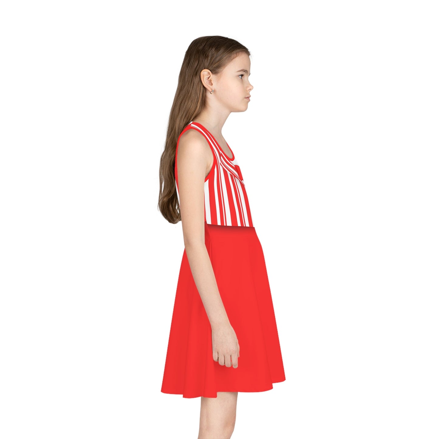 Red Dapper Day Main St Magic Inspired Girl's Skater Dress - Bounding Main St USA Style adult disney halloweenadult halloweenAll Over PrintsWrong Lever Clothing