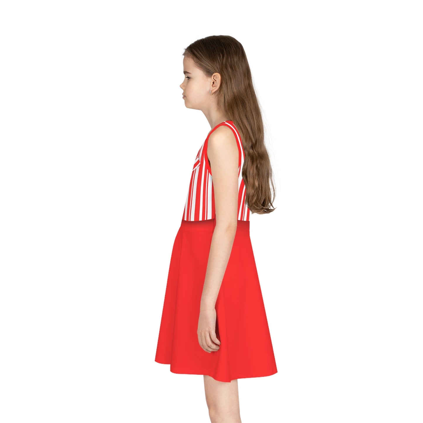 Red Dapper Day Main St Magic Inspired Girl's Skater Dress - Bounding Main St USA Style adult disney halloweenadult halloweenAll Over PrintsWrong Lever Clothing