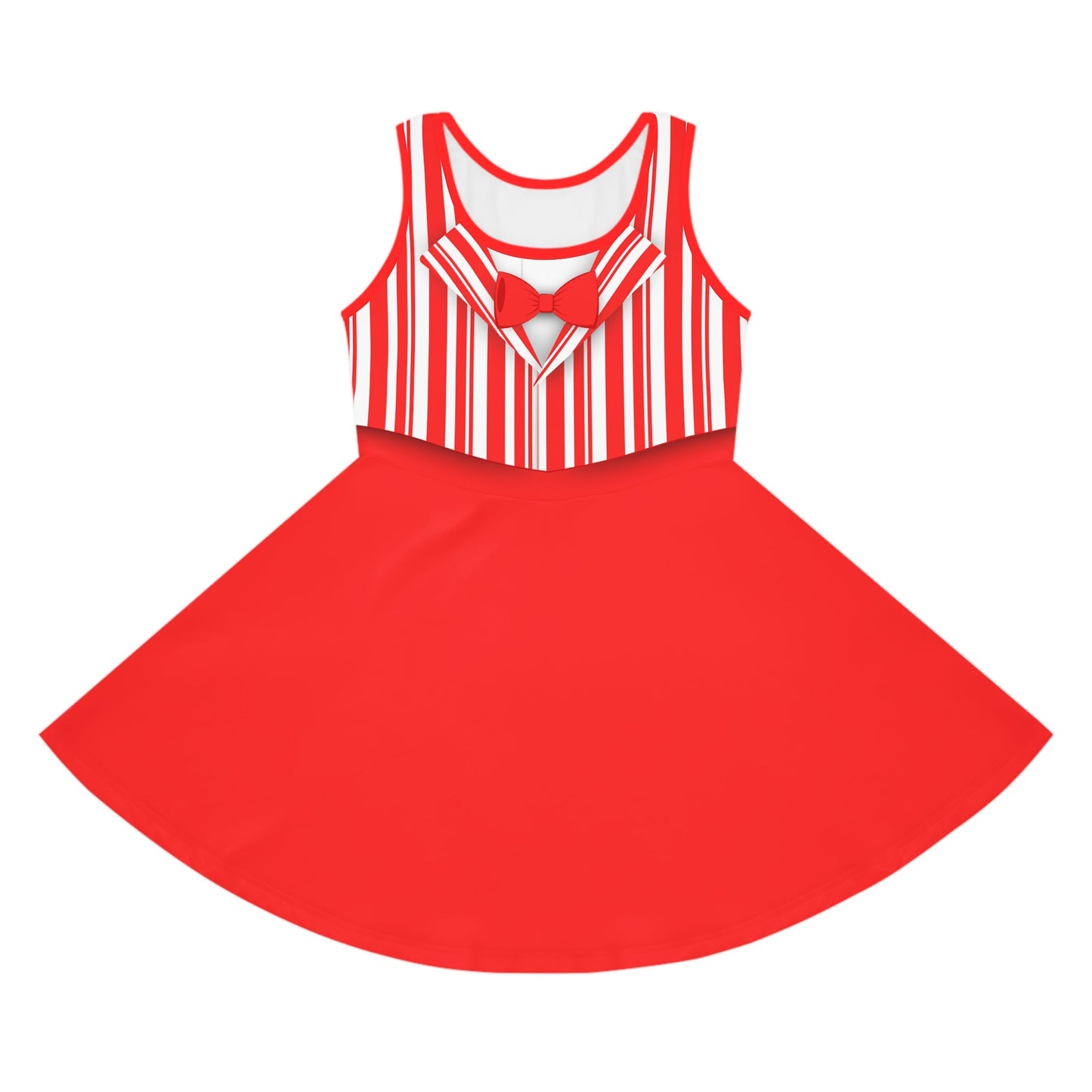 Red Dapper Day Main St Magic Inspired Girl's Skater Dress - Bounding Main St USA Style adult disney halloweenadult halloweenAll Over PrintsWrong Lever Clothing