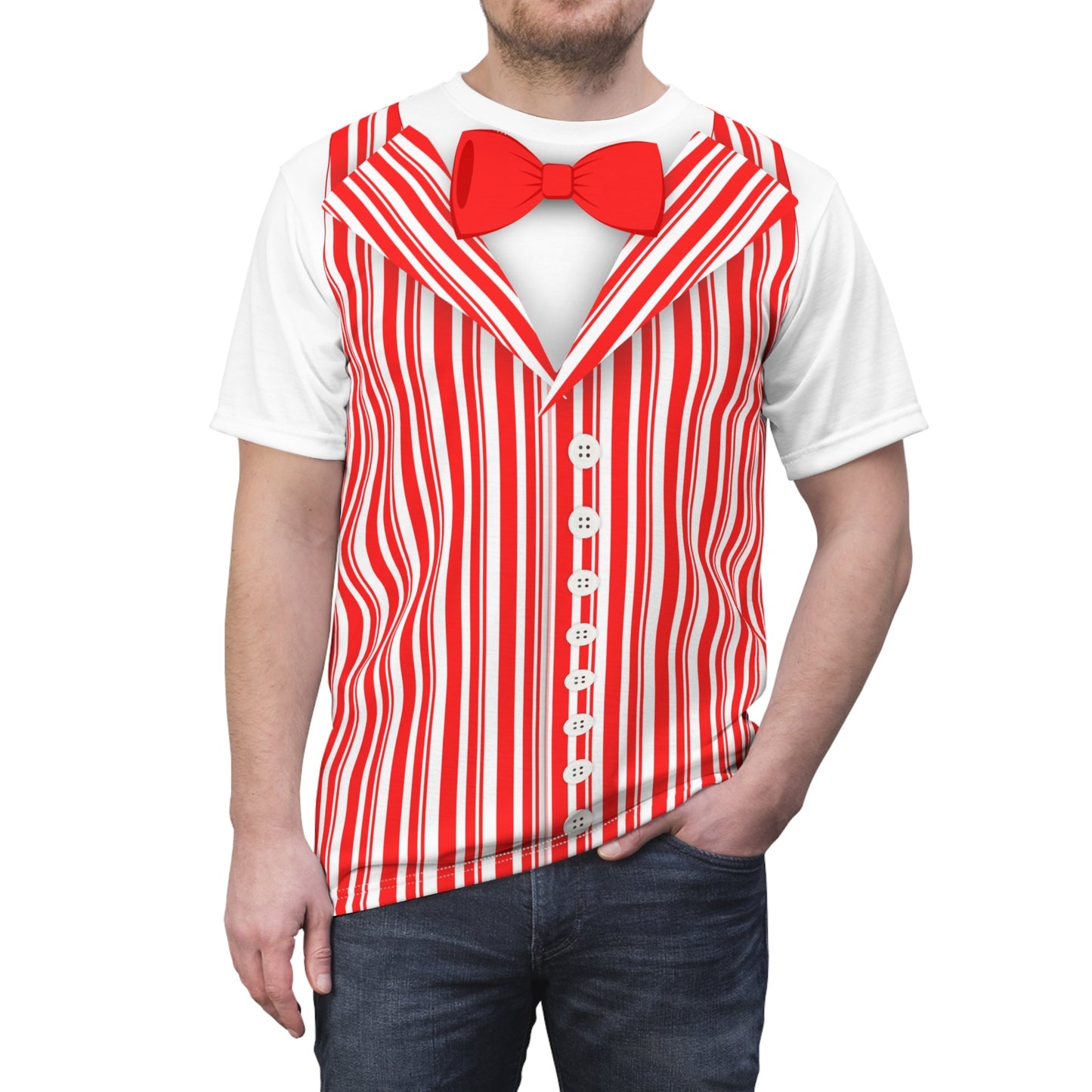 Red Dapper Day Main St Magic Inspired Unisex short sleeve shirt - Bounding Main St USA Style adult disney halloweenadult halloweenAll Over PrintsWrong Lever Clothing