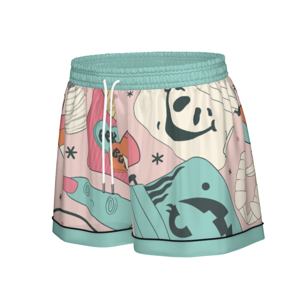 Retro Halloween Bucket Pajama Set | Pink & Teal Artificial Silk Short Sleeve PJs | Vintage Spooky Se halloween costumehalloween outfitWrong Lever Clothing
