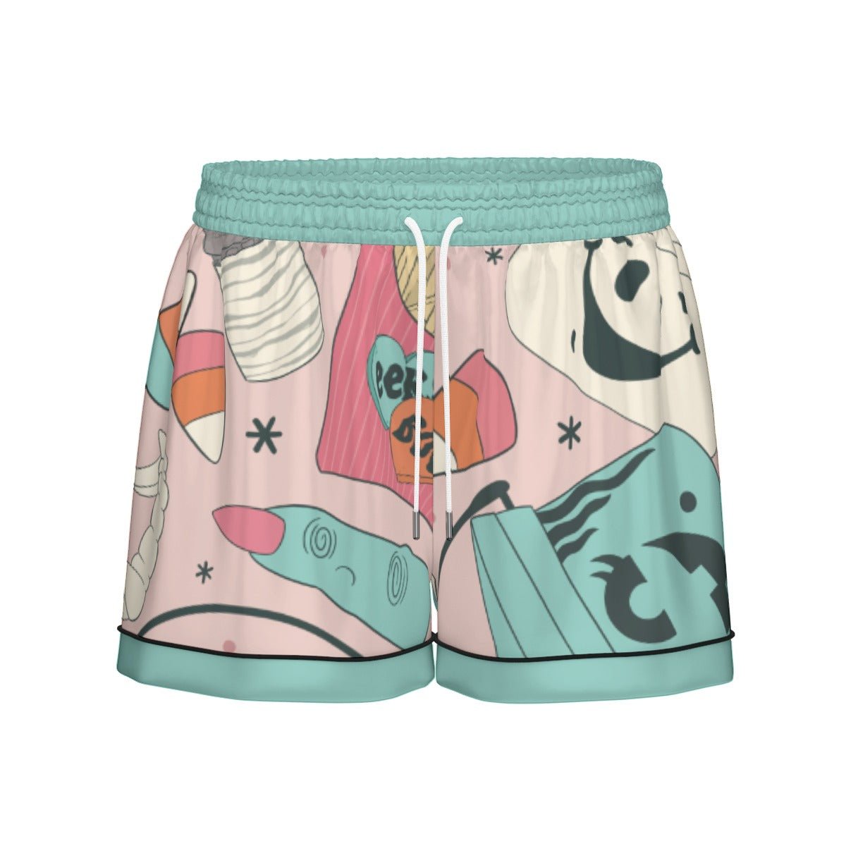Retro Halloween Bucket Pajama Set | Pink & Teal Artificial Silk Short Sleeve PJs | Vintage Spooky Se halloween costumehalloween outfitWrong Lever Clothing