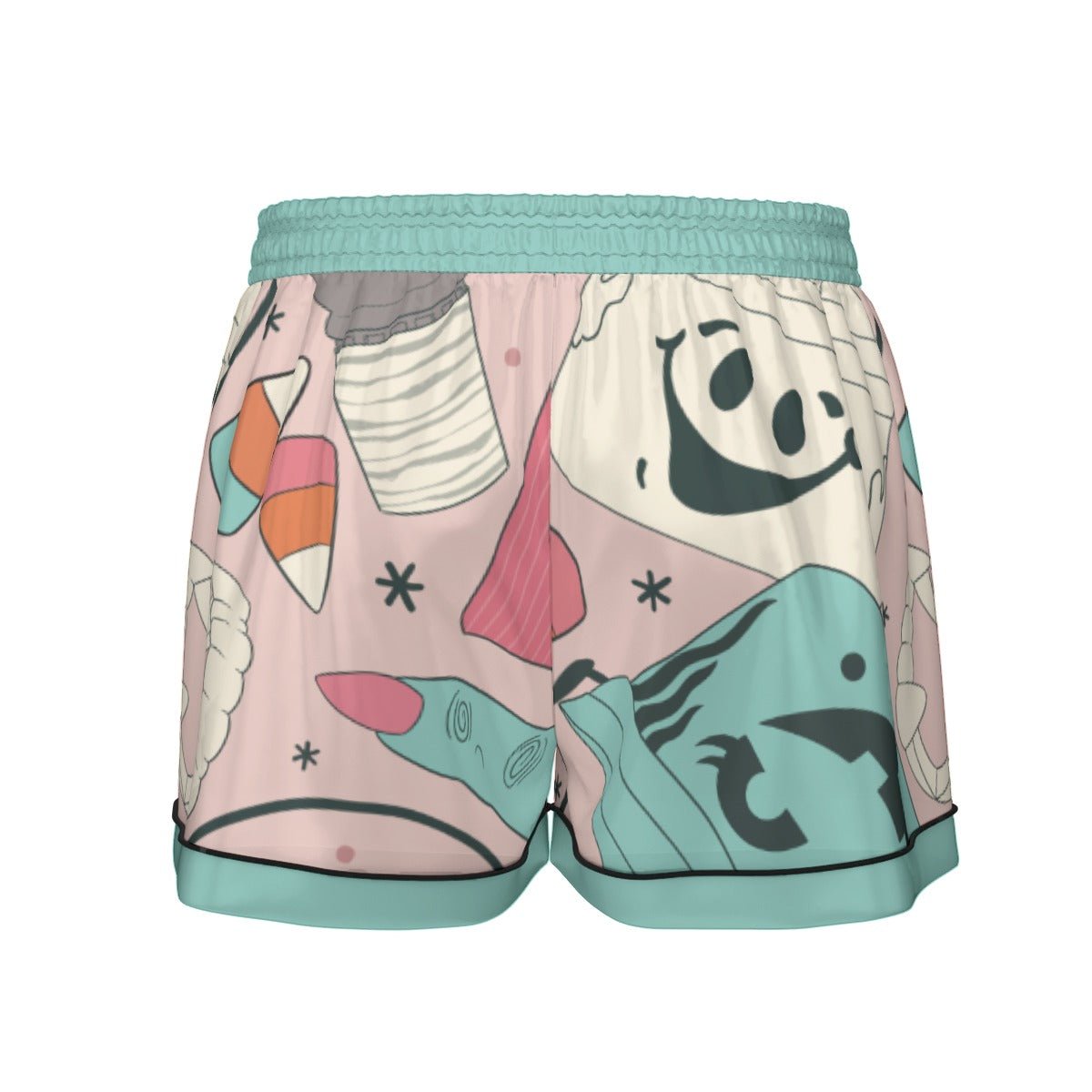 Retro Halloween Bucket Pajama Set | Pink & Teal Artificial Silk Short Sleeve PJs | Vintage Spooky Se halloween costumehalloween outfitWrong Lever Clothing
