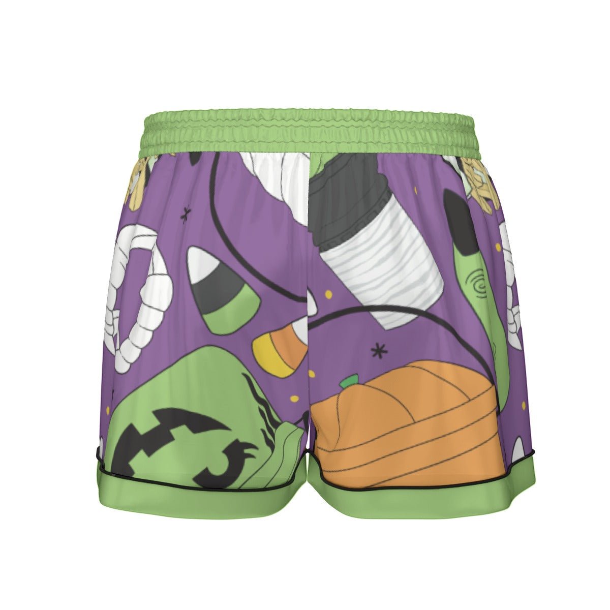 Retro Halloween Bucket Pajama Set | Purple Artificial Silk Short Sleeve PJs | Spooky Season disney halloween costumehalloweenWrong Lever Clothing