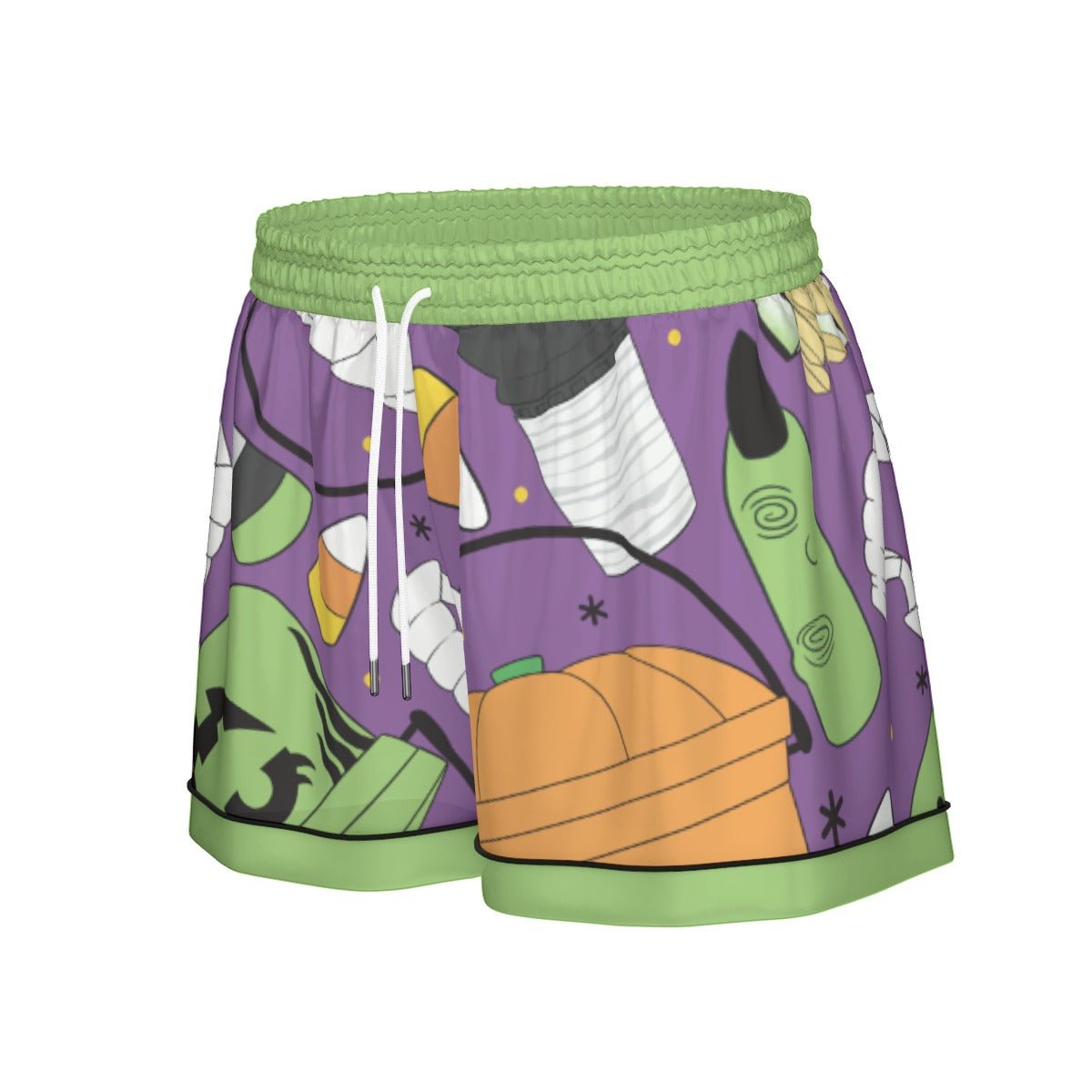 Retro Halloween Bucket Pajama Set | Purple Artificial Silk Short Sleeve PJs | Spooky Season disney halloween costumehalloweenWrong Lever Clothing
