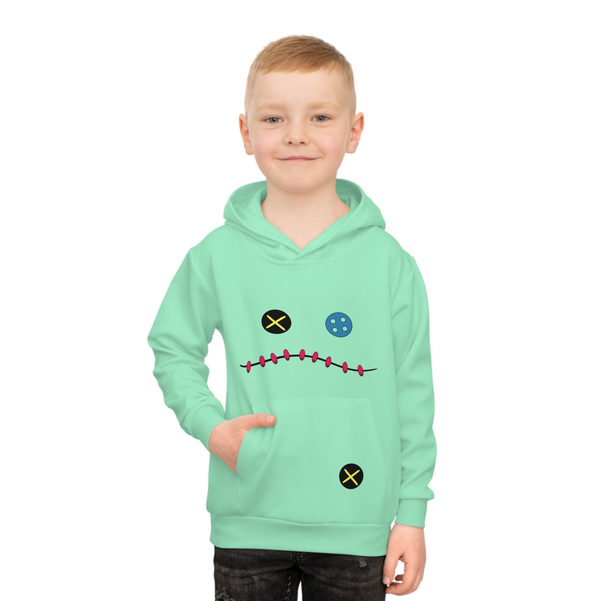 Scrump Inspired Children's Unisex Hoodie, Lilo's Stuffed Animal Hoodie, Cartoon Character Top, Hawaiian Theme Clothing, Stitch Lover Gift Children's Hoodiedisney adultAll Over PrintsWrong Lever Clothing