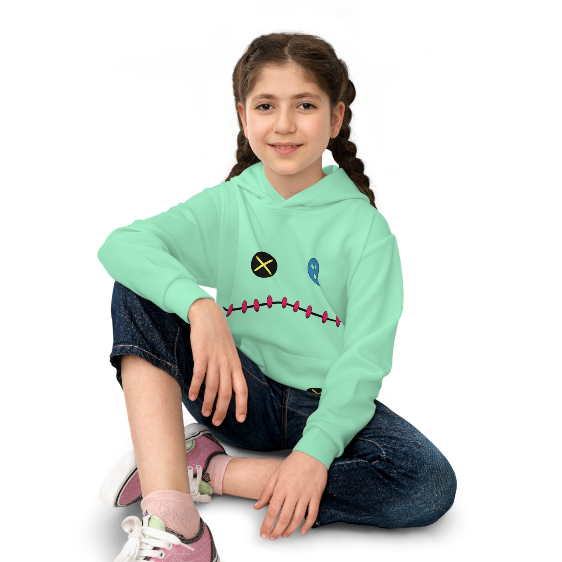 Scrump Inspired Children's Unisex Hoodie, Lilo's Stuffed Animal Hoodie, Cartoon Character Top, Hawaiian Theme Clothing, Stitch Lover Gift Children's Hoodiedisney adultAll Over PrintsWrong Lever Clothing