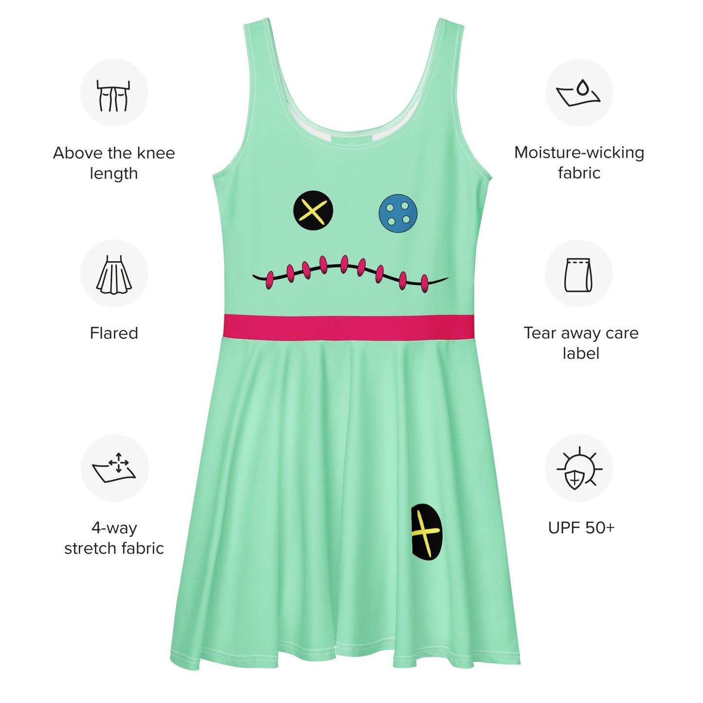 Scrump Inspired skater dress, Lilo's Stuffed Animal dress, Cartoon Character Top, Hawaiian Theme Clothing, Stitch Lover Gift cosplaydisney adultWrong Lever Clothing
