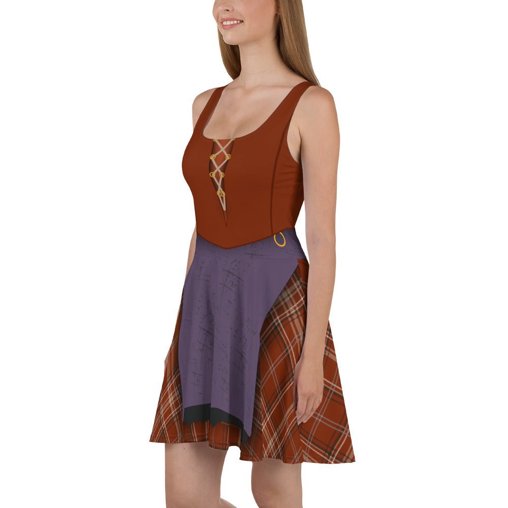 The Mary Witch Skater Dress All Over PrintcosplaySkater DressWrong Lever Clothing