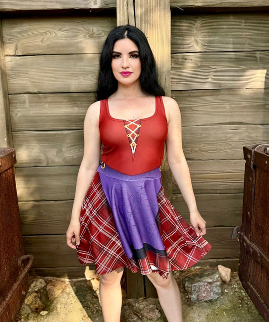 The Mary Witch Skater Dress All Over PrintcosplaySkater DressWrong Lever Clothing