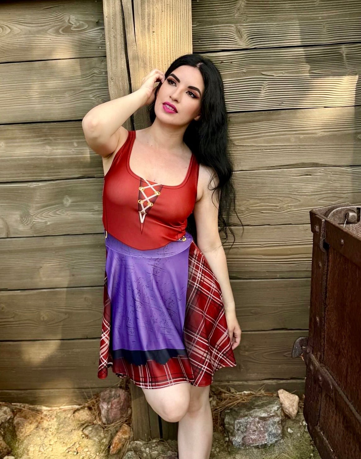 The Mary Witch Skater Dress All Over PrintcosplaySkater DressWrong Lever Clothing