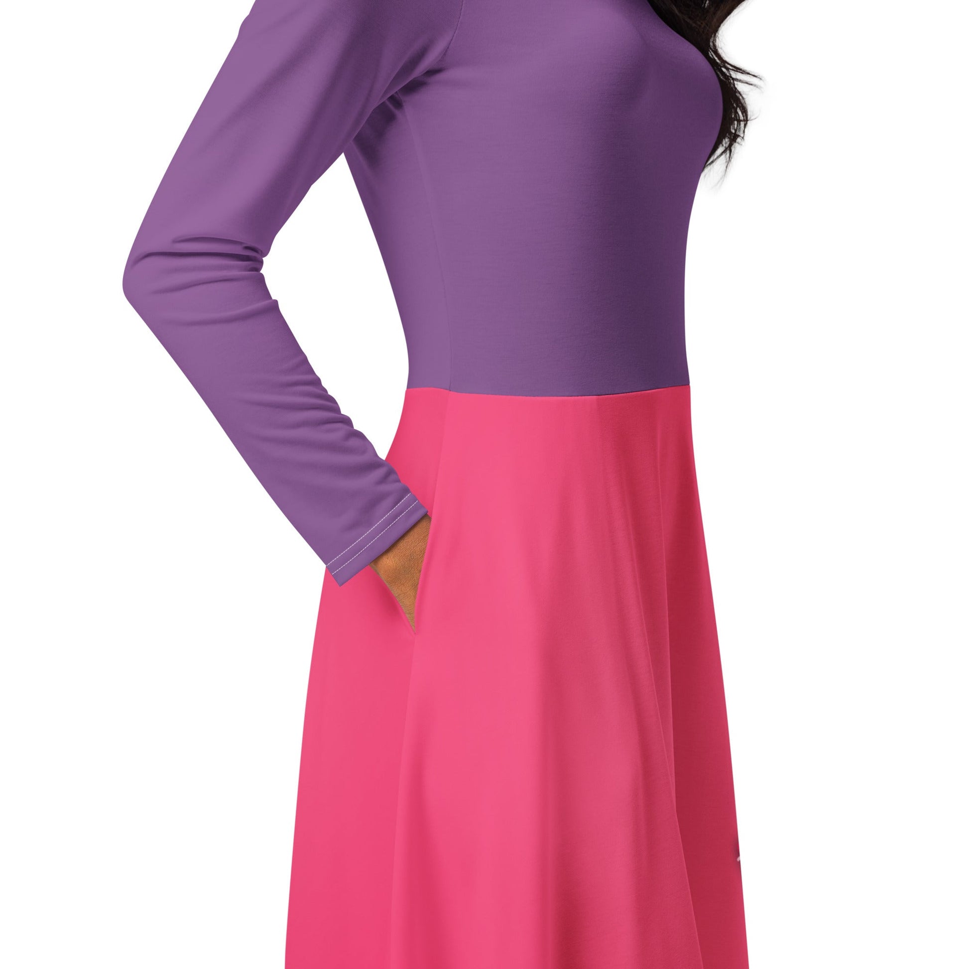 The Mim long sleeve midi dress All Over PrintcosplaySkater DressWrong Lever Clothing