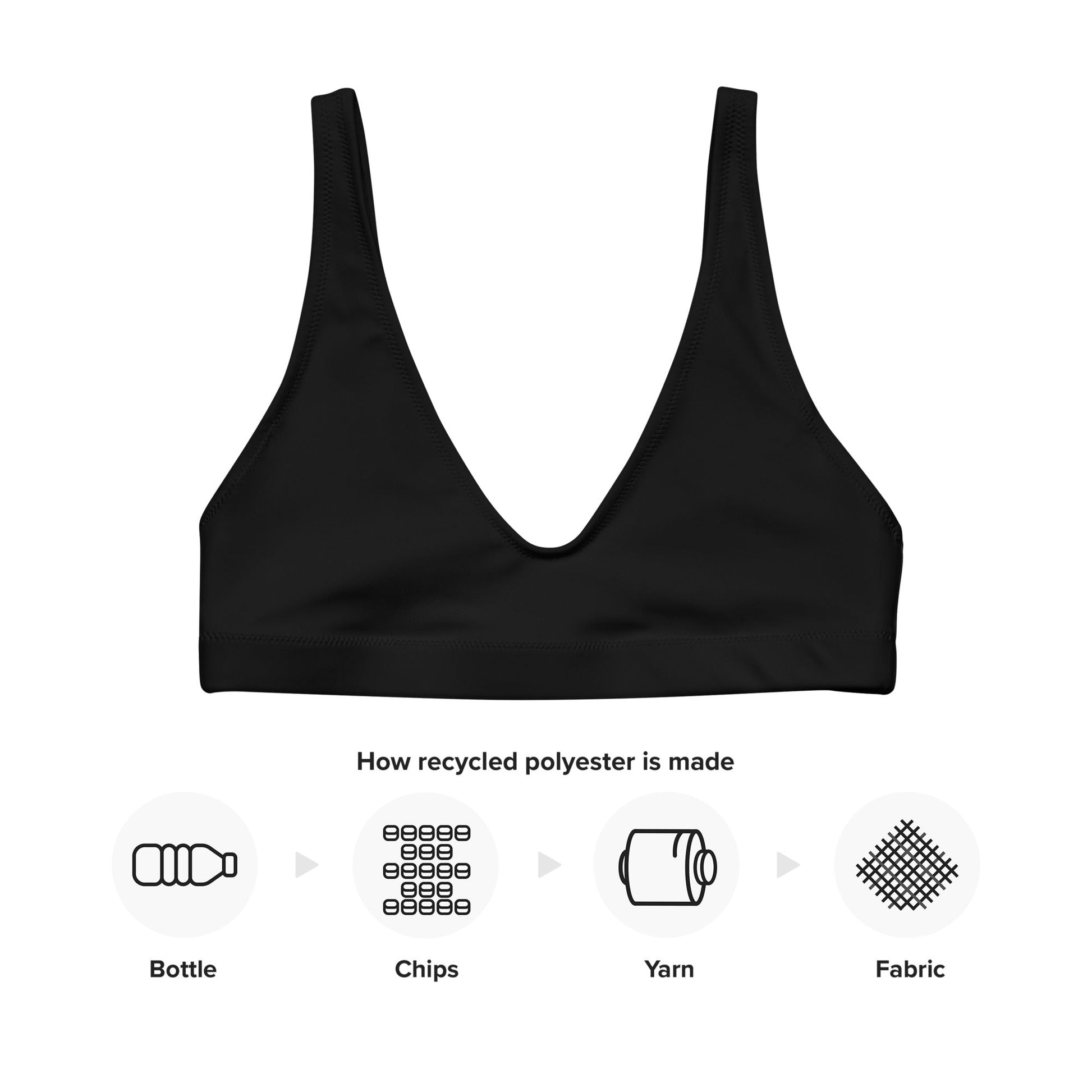 The Plain One Recycled padded bikini top black bikini topdisney adultWrong Lever Clothing