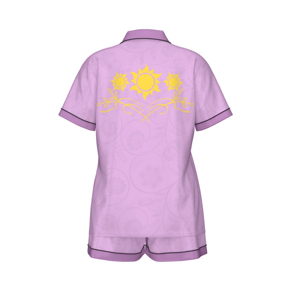 The Rapunzel Women's Imitation Silk Pajama Set With Short Sleeve Wrong Lever Clothing