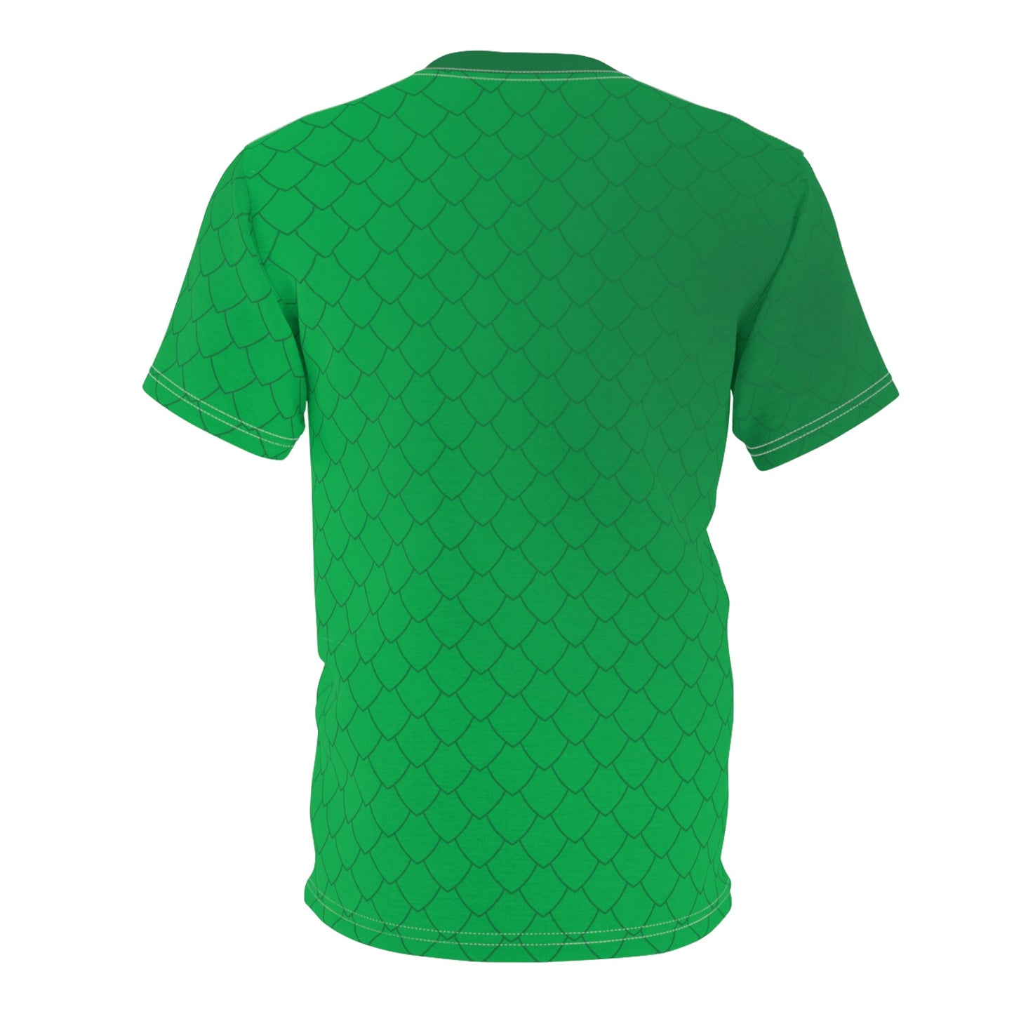 The Rex Dinosaur/Dragon Unisex Tee - Vibrant Green Fish Scale Pattern, Beachwear, Summer Style Beach Day OutfitColorful Casual TopAll Over PrintsWrong Lever Clothing
