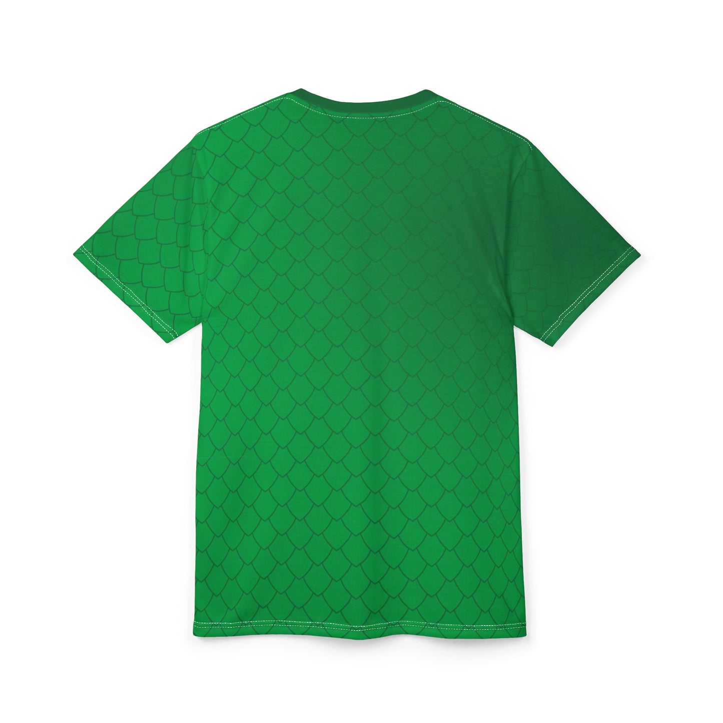 The Rex Dinosaur/Dragon Unisex Tee - Vibrant Green Fish Scale Pattern, Beachwear, Summer Style Beach Day OutfitColorful Casual TopAll Over PrintsWrong Lever Clothing