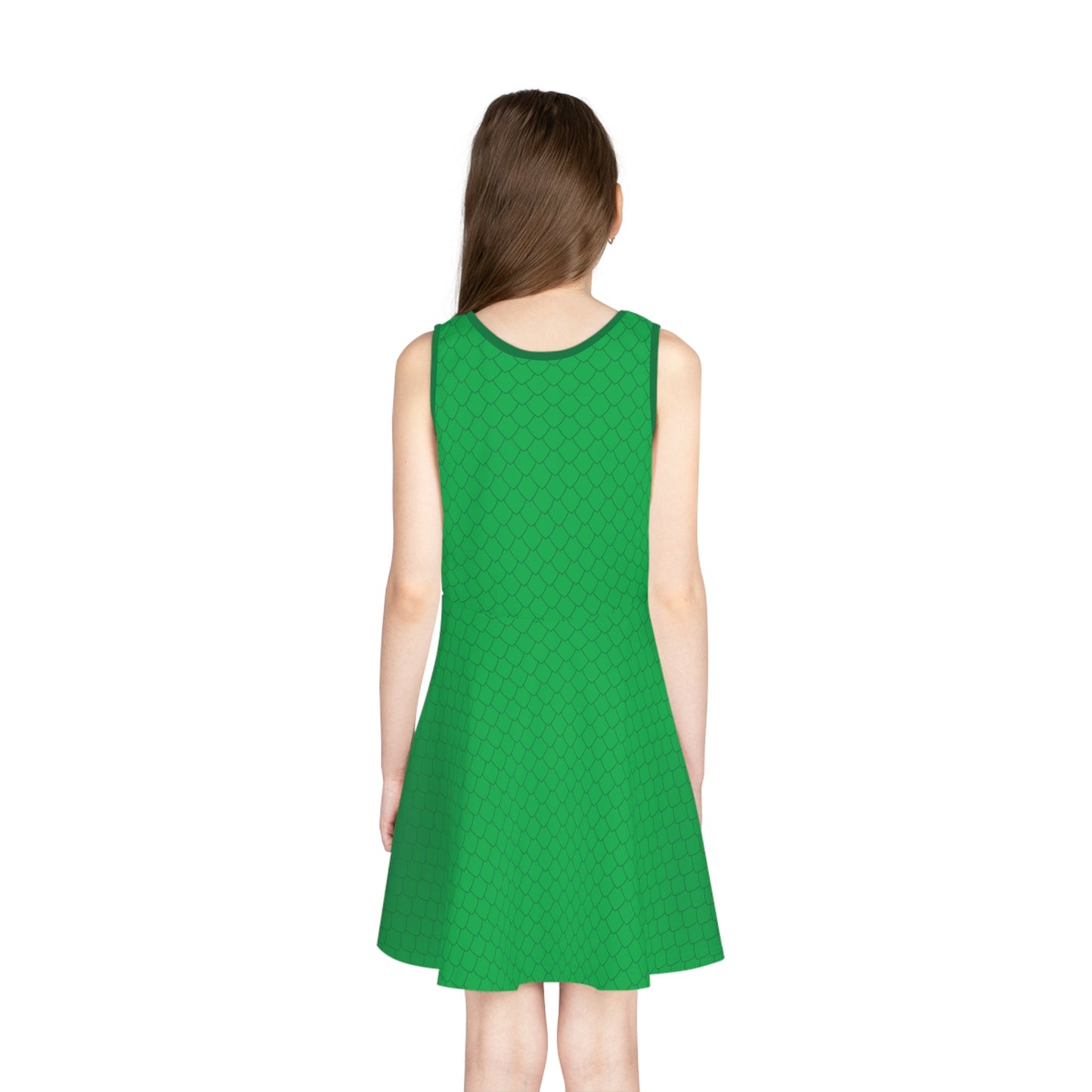 The Rex Girls' Dragon/Dinosaur Scale Sleeveless Sundress - Perfect for Summer Adventures! Casual DressescosplayAll Over PrintsWrong Lever Clothing