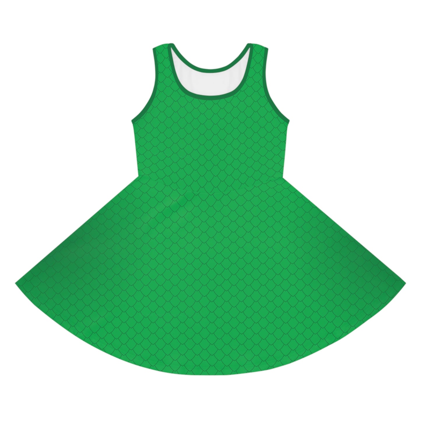 The Rex Girls' Dragon/Dinosaur Scale Sleeveless Sundress - Perfect for Summer Adventures! Casual DressescosplayAll Over PrintsWrong Lever Clothing