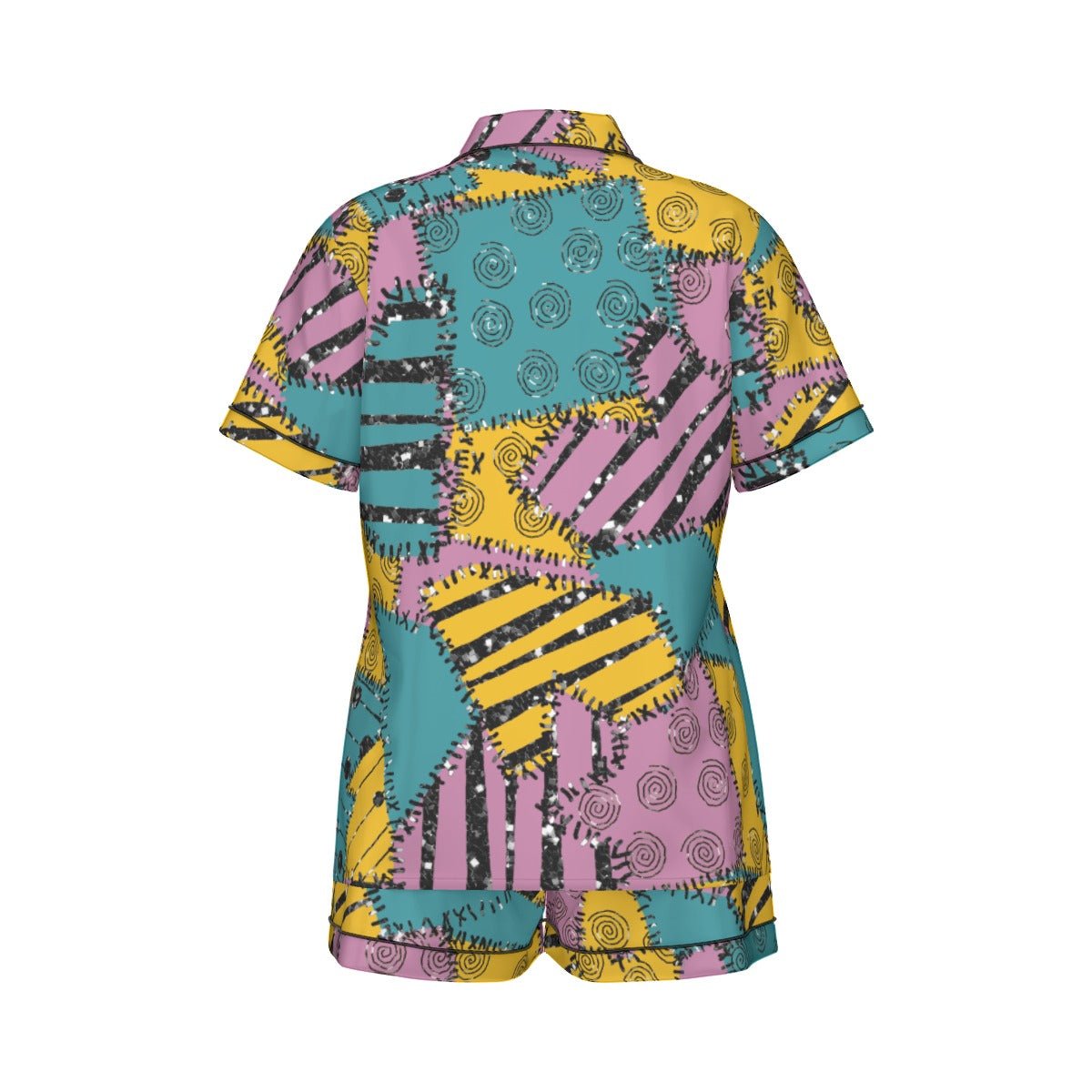 The Sally Women's Imitation Short Sleeve Silk Pajama Set Wrong Lever Clothing