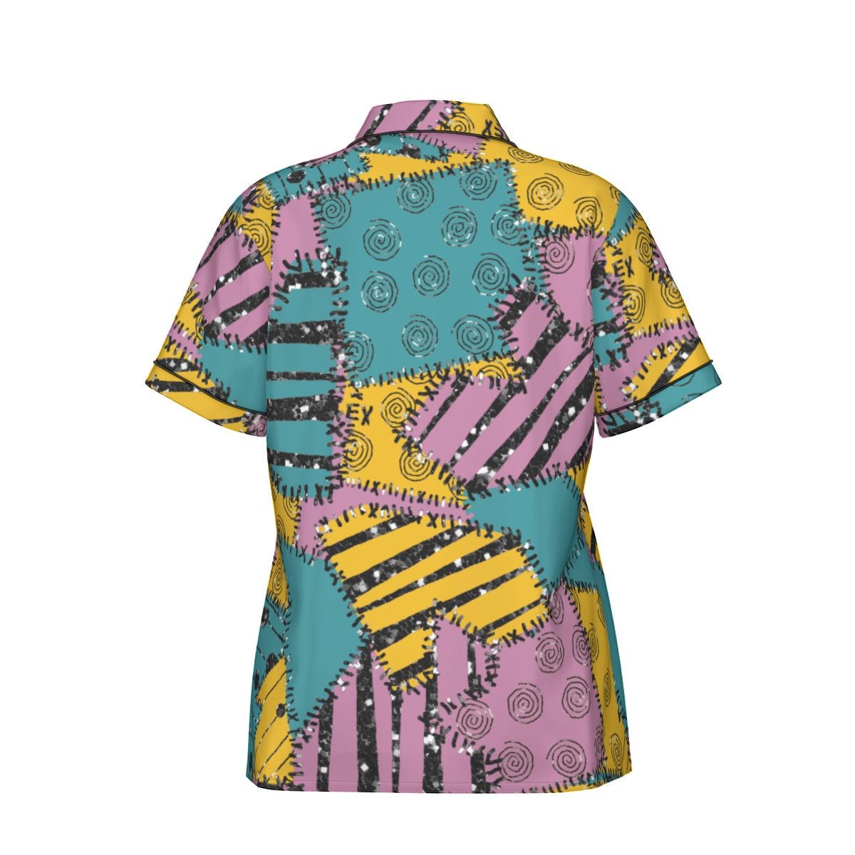 The Sally Women's Imitation Short Sleeve Silk Pajama Set Wrong Lever Clothing