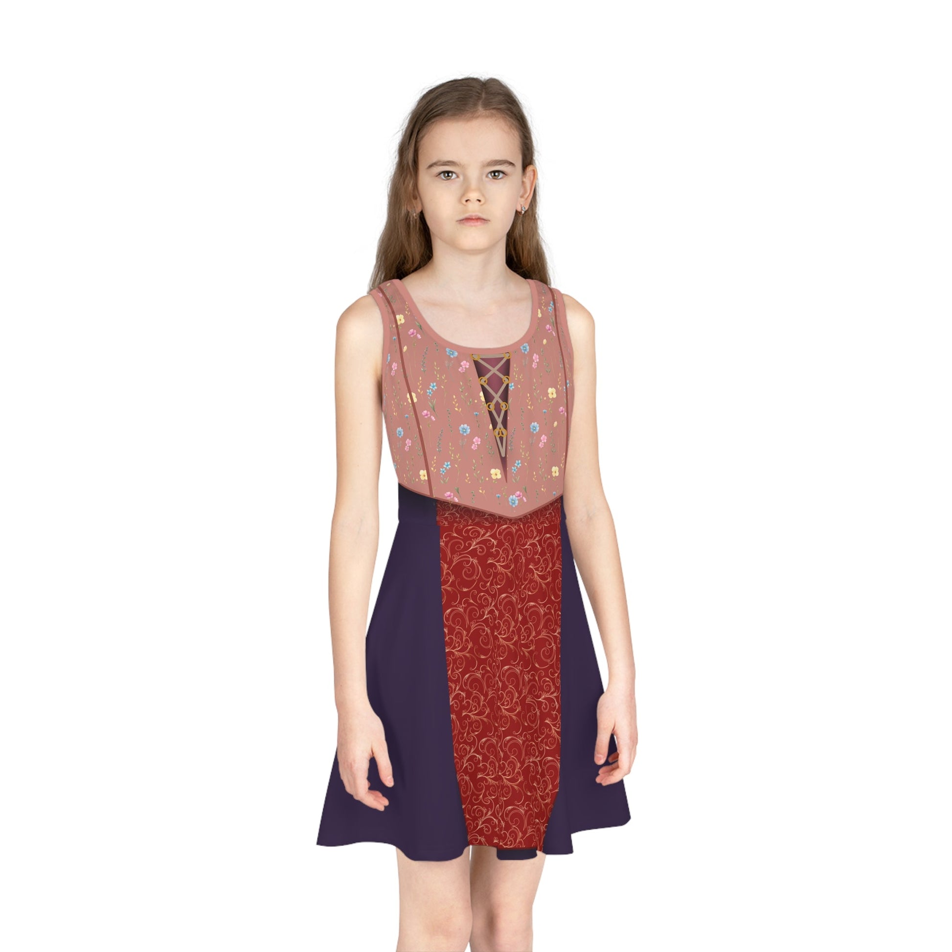 The Sarah Girls' Sleeveless Sundress All Over PrintAOPkids dressWrong Lever Clothing
