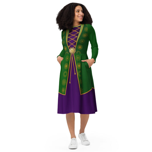 The Winnifred long sleeve midi dress disney dressdisney halloweenWrong Lever Clothing