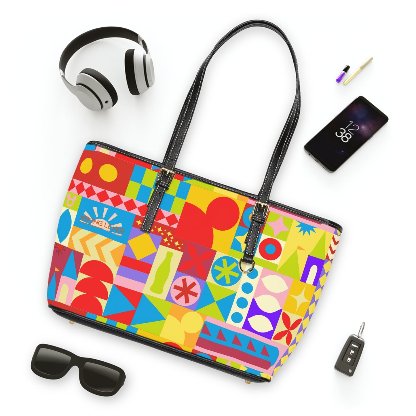 Theme Park Cup Leather Shoulder Bag AccessoriesAll Over PrintBagsWrong Lever Clothing