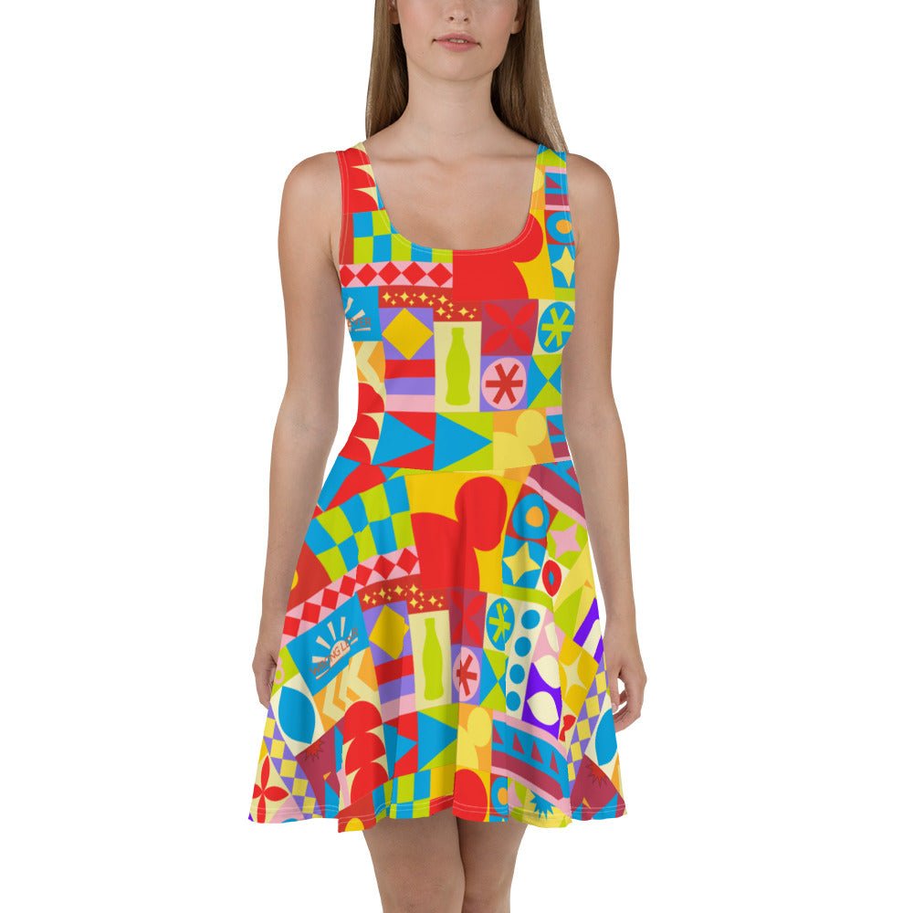 womens disney skater dress Disney | Dresses | Disney Christmas Character Skater Dress Green Snowflake Minnie Mickey Women