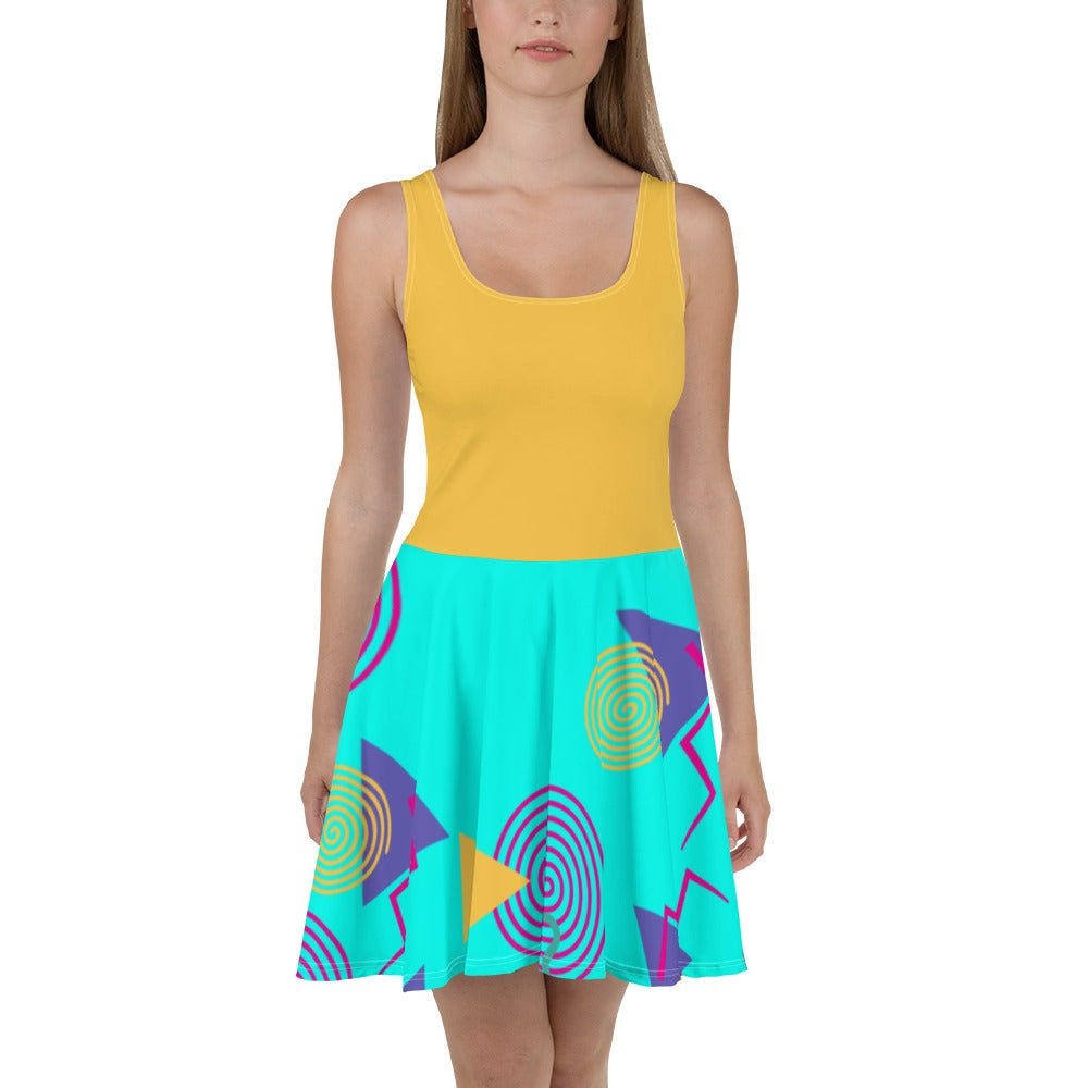 Little Lady Shay Boutique Totally Tubular 90s Skater Dress Xs