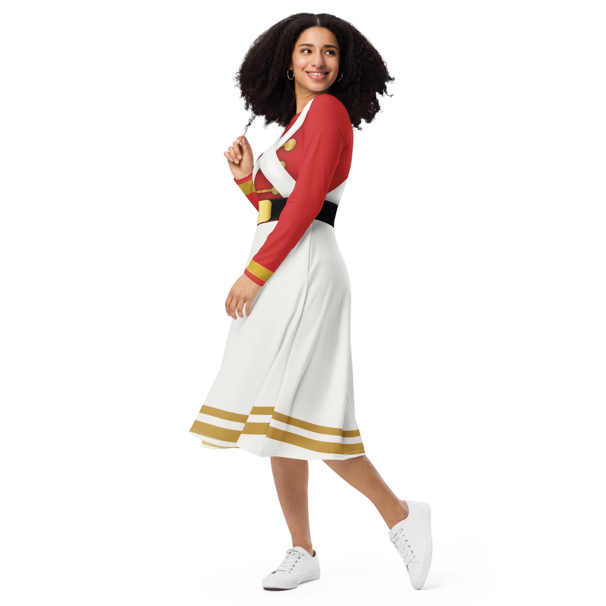 Very Merry Toy Soldier long sleeve midi dress adult christmas dressadult dressSkater DressWrong Lever Clothing