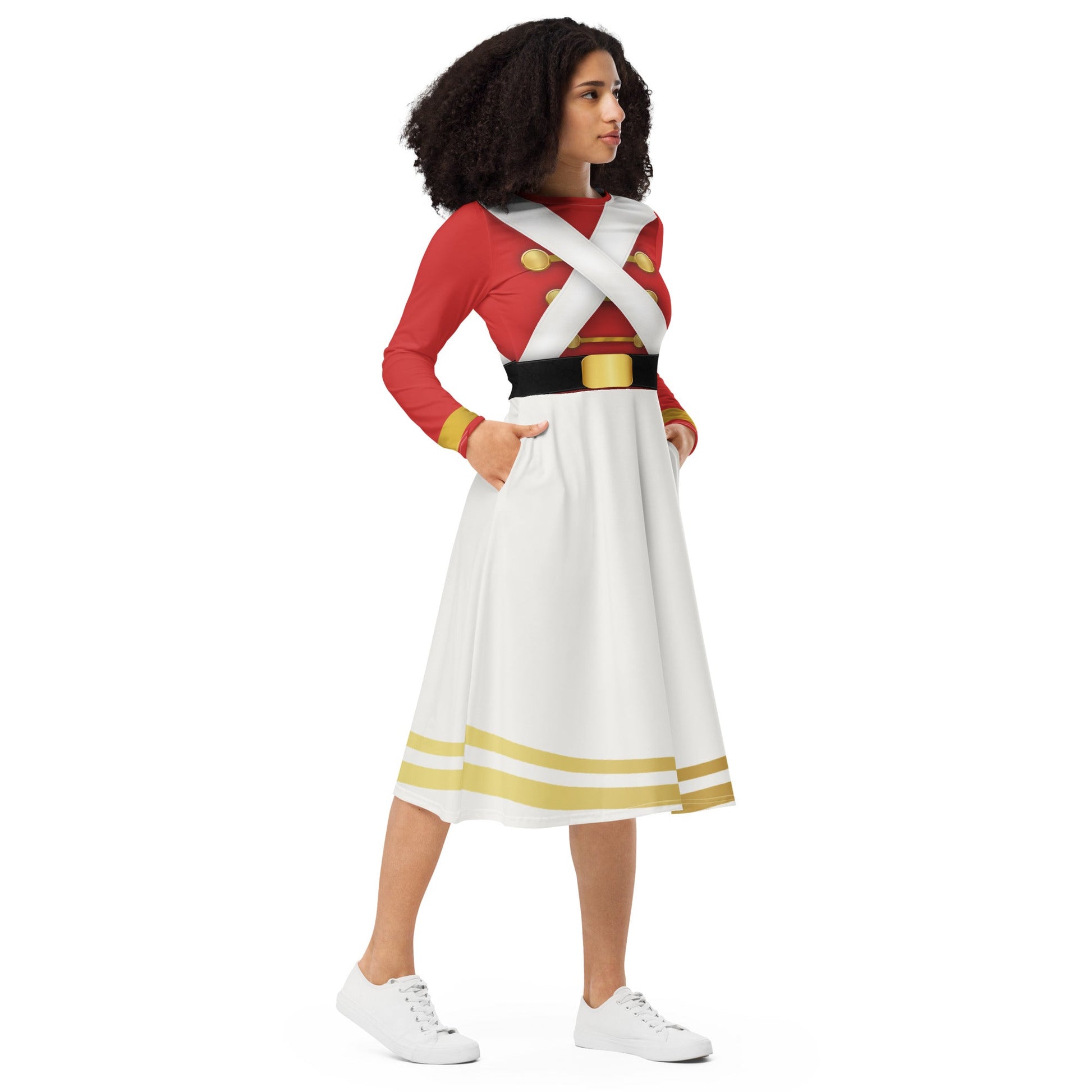 Very Merry Toy Soldier long sleeve midi dress adult christmas dressadult dressSkater DressWrong Lever Clothing