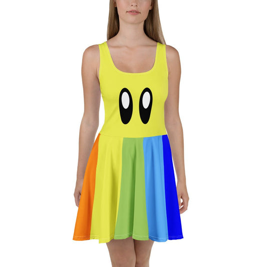 Video Game Rainbow Star Skater Dress coplaycosplay styleWrong Lever Clothing