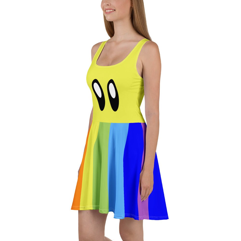 Video Game Rainbow Star Skater Dress coplaycosplay styleWrong Lever Clothing