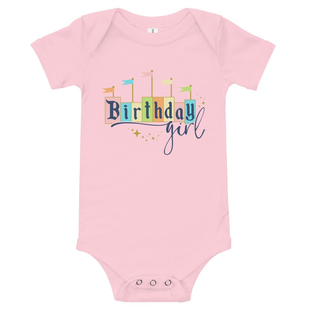 Vintage Birthday Girl Baby short sleeve one piece happiness is addictiveWrong Lever Clothing